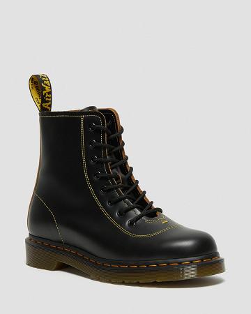 Dr Martens Pharamond Vintage Smooth Leren Enkellaars Heren Zwart | NL 357ZUT